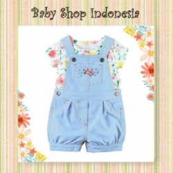 Setelan Kaos Light Blue Flower  large